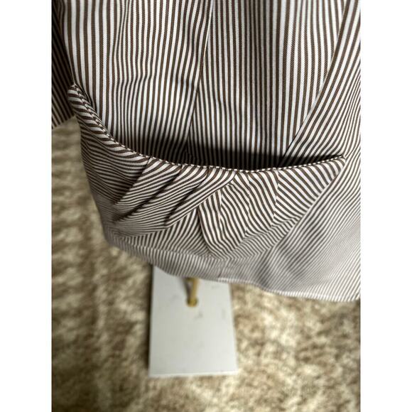 Doncaster Striped Peplum Blazer Suit Pant French Scandi Business Parisian Preppy - Picture 12 of 13